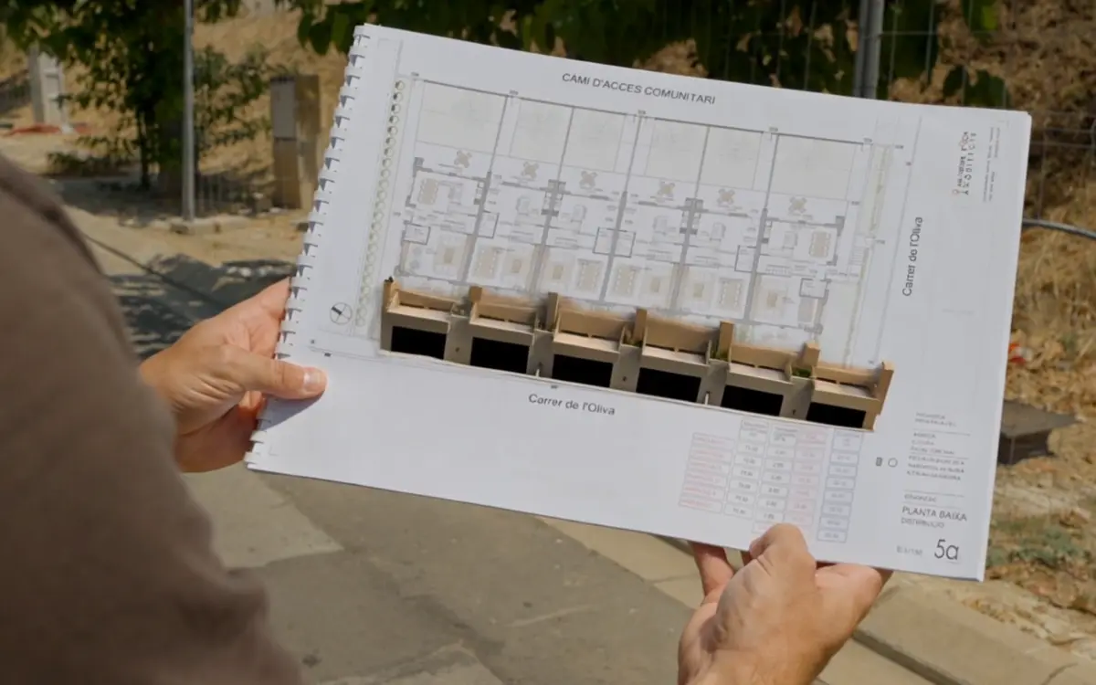 El plano de las casas de Palau-saverdera, sobre el propio solar